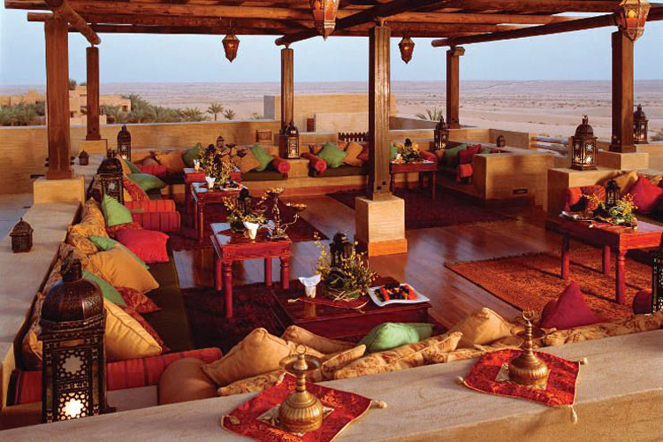 Restaurant in the desert looking over the dunes