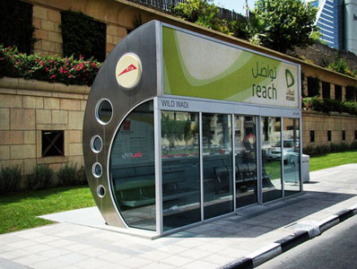 Air conditioned bus stop in Dubai