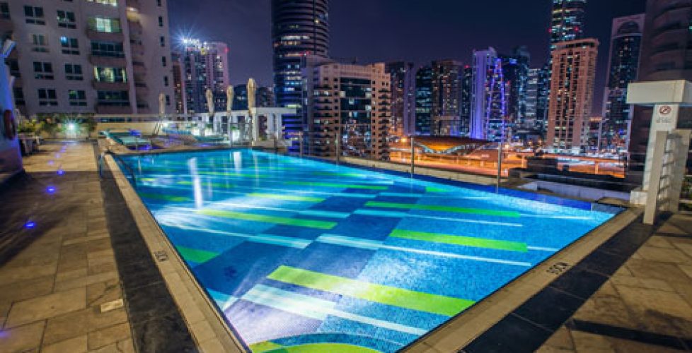 Pool area at in Marina Byblos Hotel