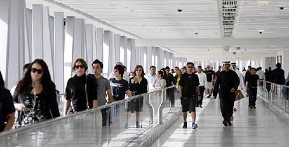 Metro link connecting Burj Khalifa station with Dubai Mall