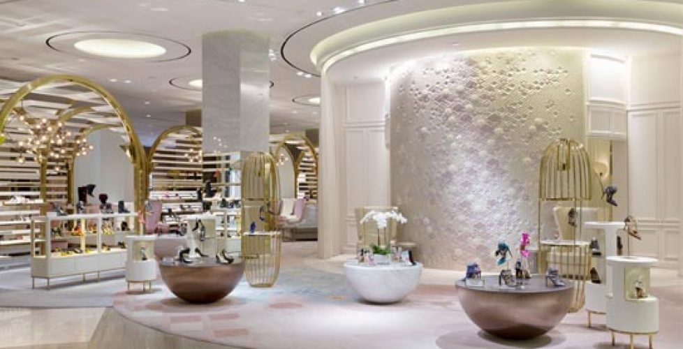 Interior of a shoe store in Dubai