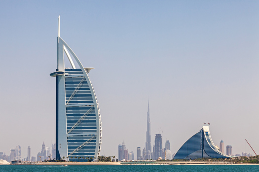 Two hotels by the beach in Dubai