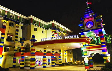 Very colourful hotel looking like the lego bricks