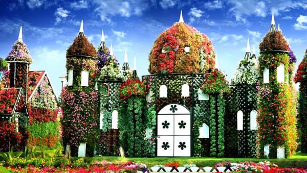 A palace made of flowers