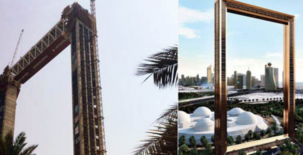 Photos of the construction of Dubai Frame
