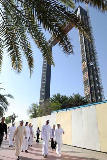 The Dubai Frame skyscraper under construction