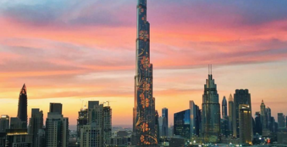 Virágmintás Burj Khalifa