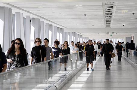 Metro link connecting Burj Khalifa station with Dubai Mall