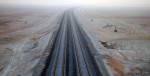 Railway in the desert in Dubai