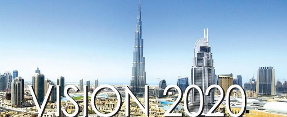 Skyline of Dubai with Burj Khalifa