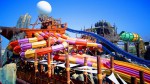 Colourful water slide in Yas waterworld