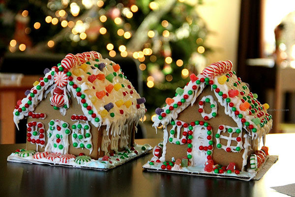 Two gingerbread houses